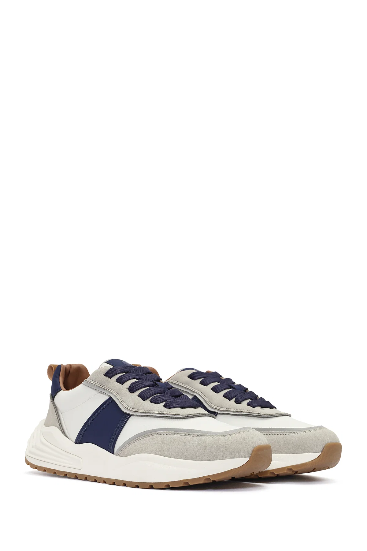 ACBC x DERİMOD Erkek Bej Bağcıklı Kalın Tabanlı Sneaker - Image 3