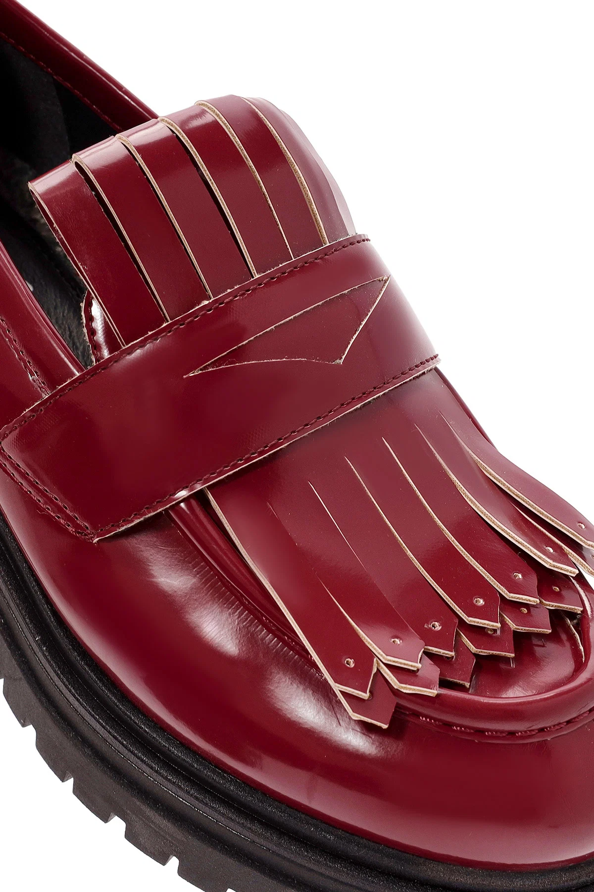 ACBC x Derimod Kadın Bordo Kalın Tabanlı Maskülen Loafer - Image 10