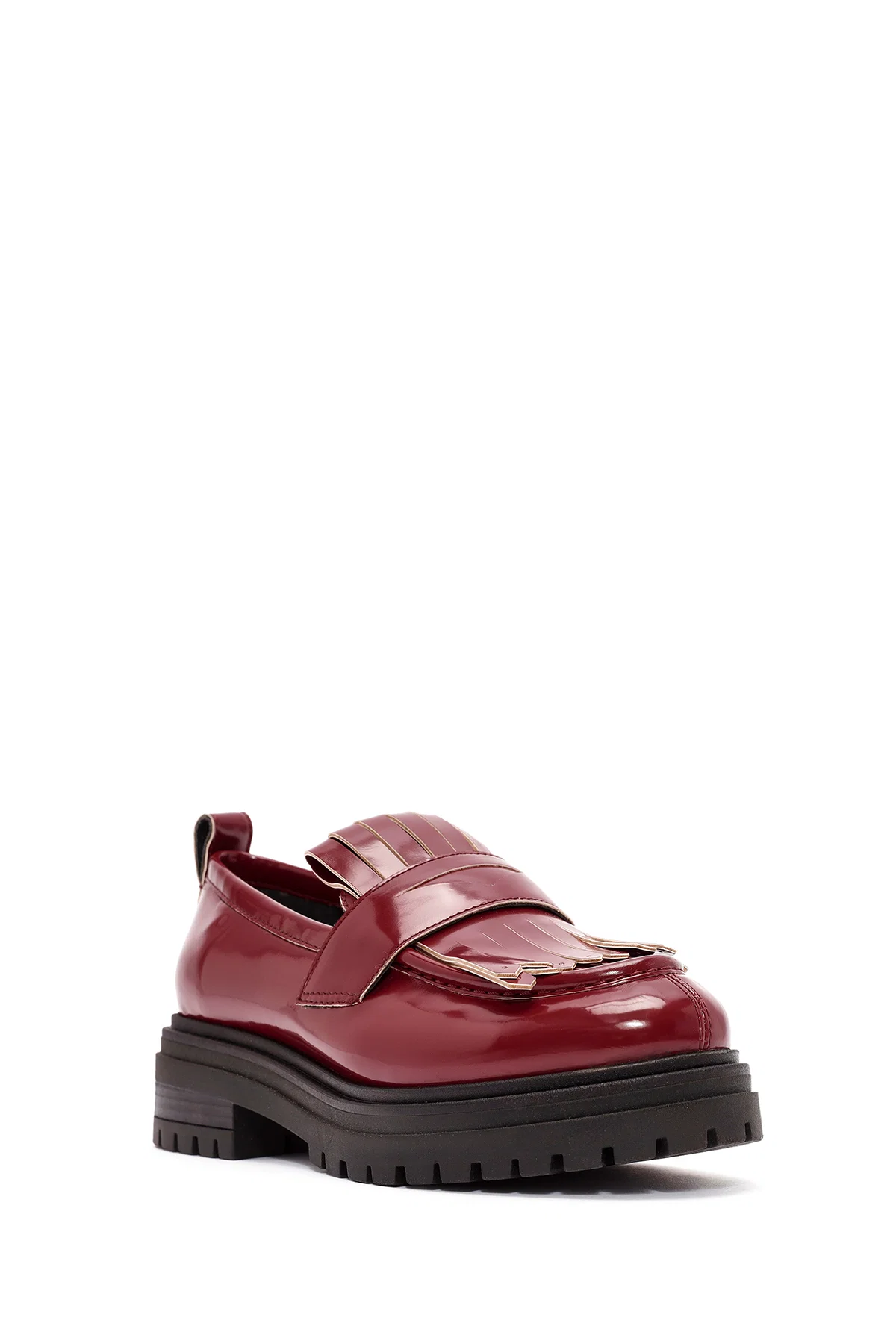 ACBC x Derimod Kadın Bordo Kalın Tabanlı Maskülen Loafer - Image 6