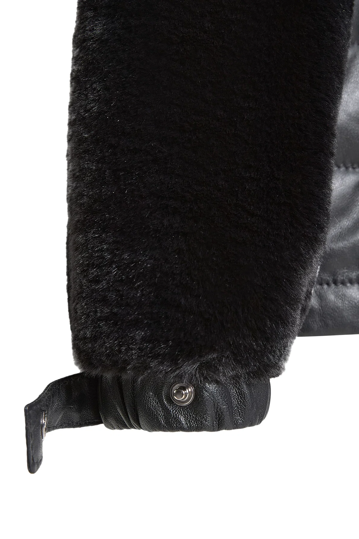 Alabama Kadın Siyah Kapüşonlu Teddy Mont - Image 10