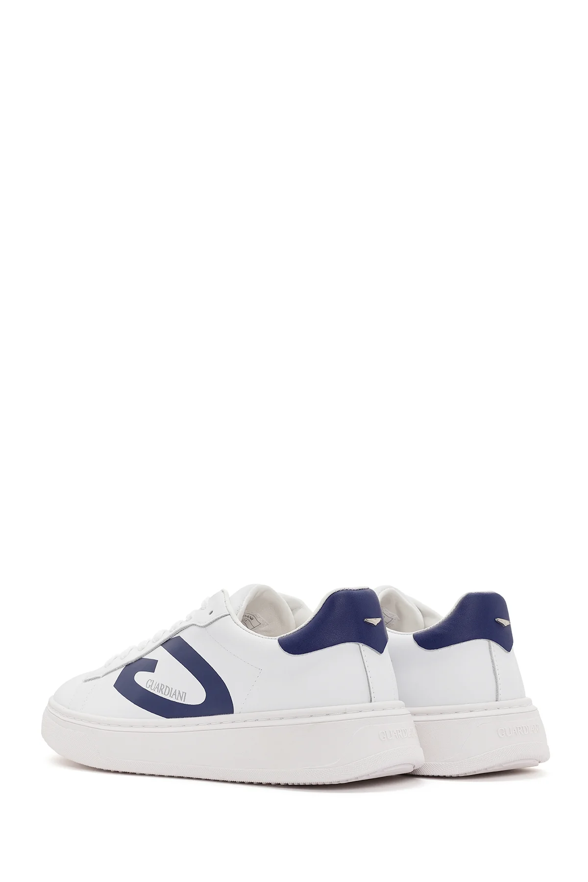 Alberto Guardiani Erkek Beyaz New Era Bağcıklı Deri Sneaker - Image 6