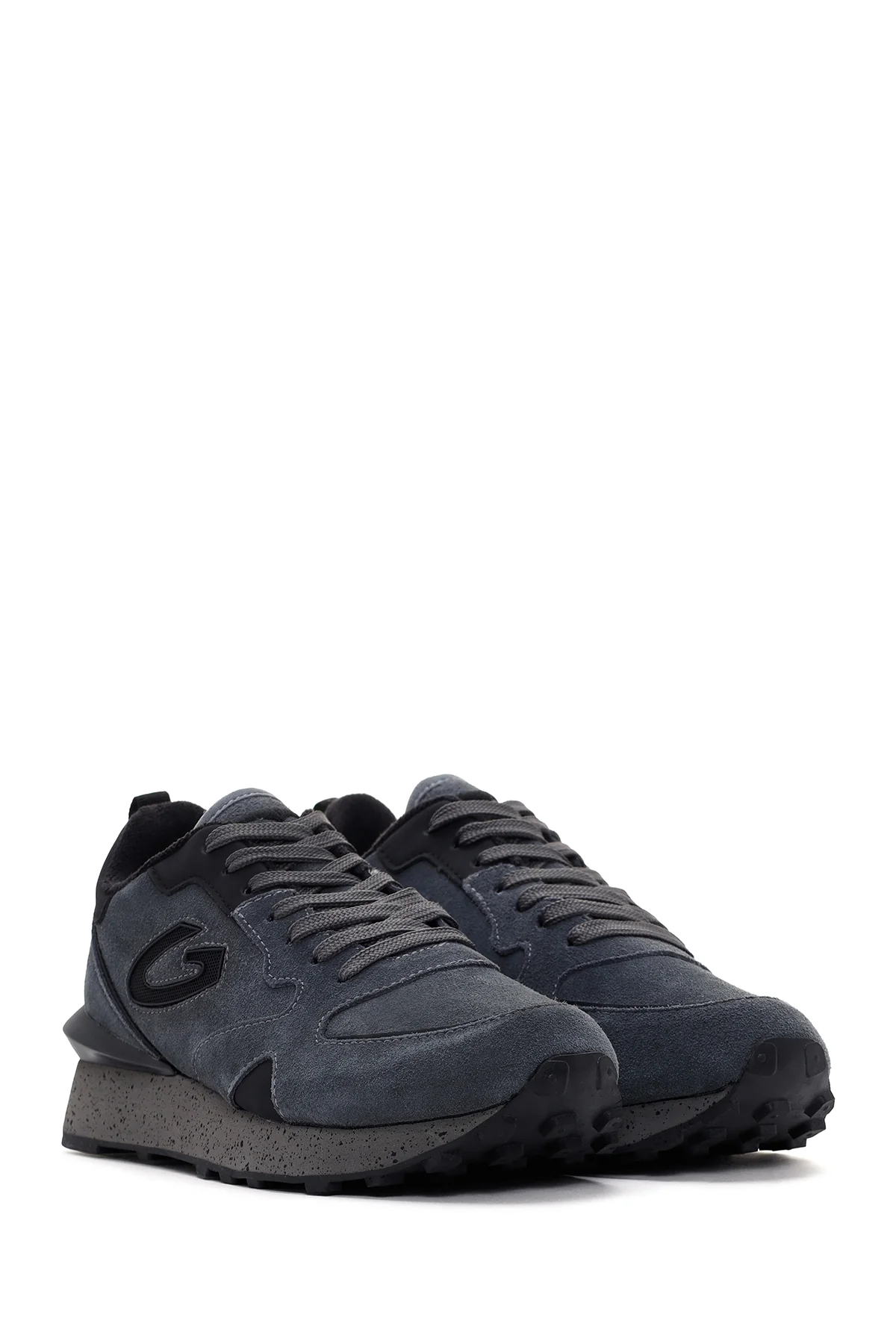 Alberto Guardiani Erkek Koyu Gri Wen Kalın Tabanlı Süet Deri Sneaker - Image 3