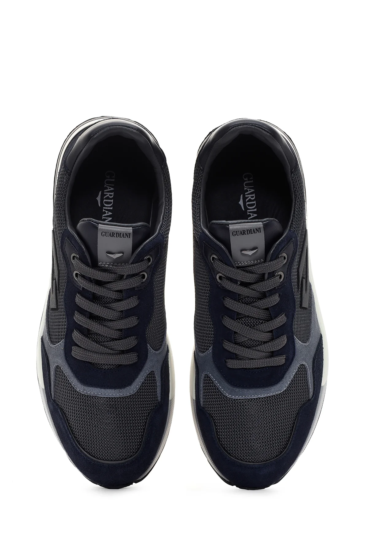 Alberto Guardiani Erkek Lacivert Gri Winner Kalın Tabanlı Deri Sneaker - Image 6
