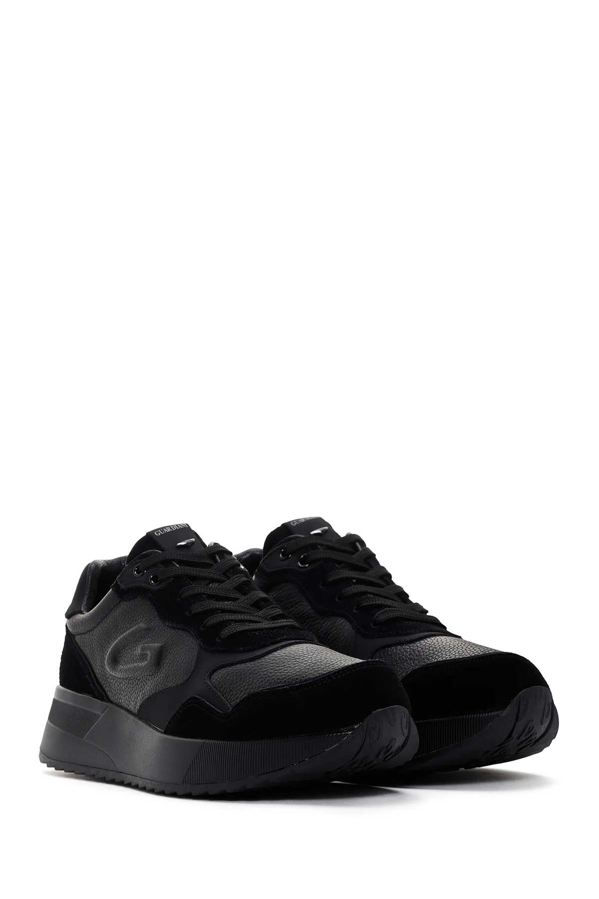 Alberto Guardiani Erkek Siyah Winner Kalın Tabanlı Deri Sneaker - Image 3