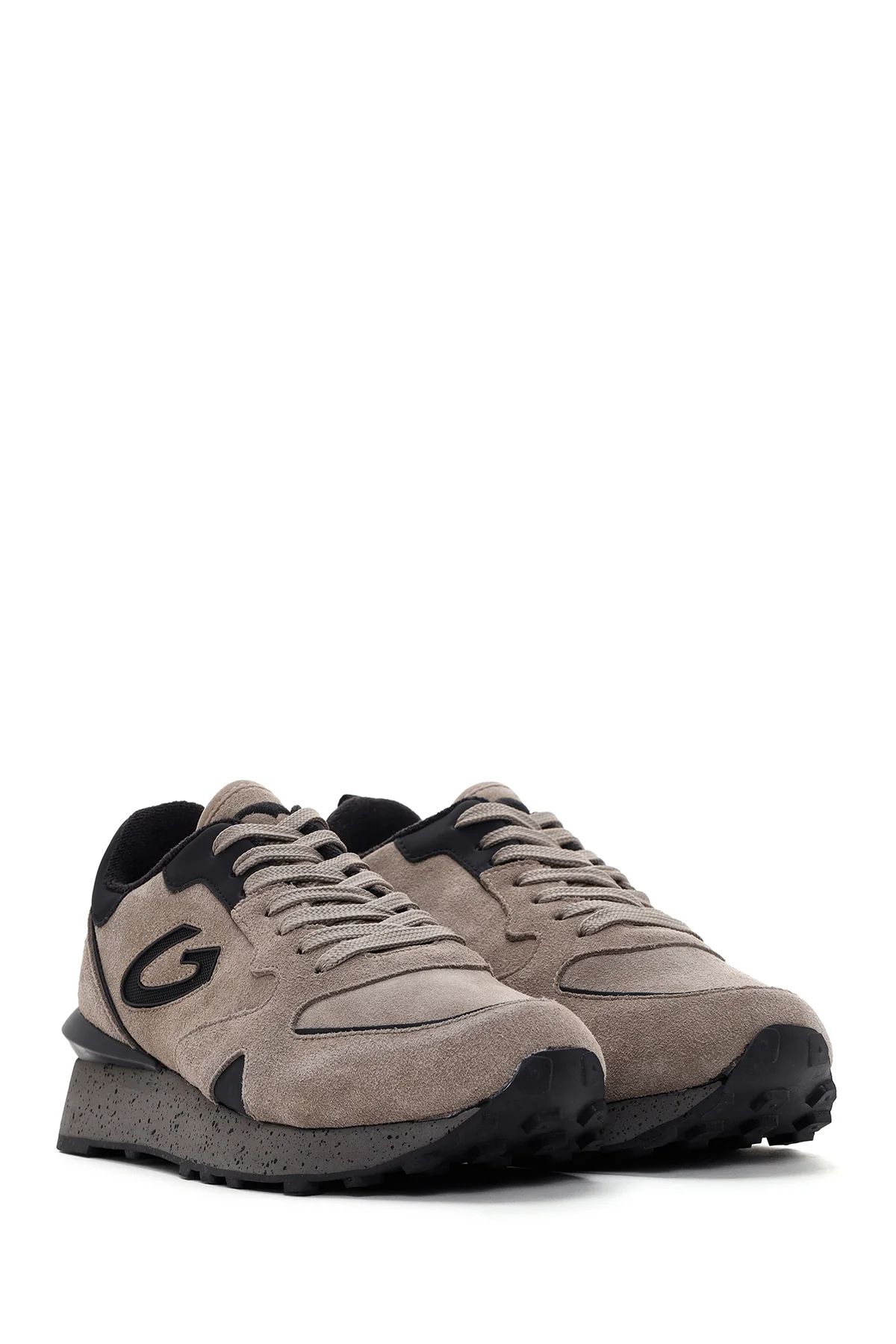 Alberto Guardiani Erkek Vizon Wen Kalın Tabanlı Süet Deri Sneaker - Image 3