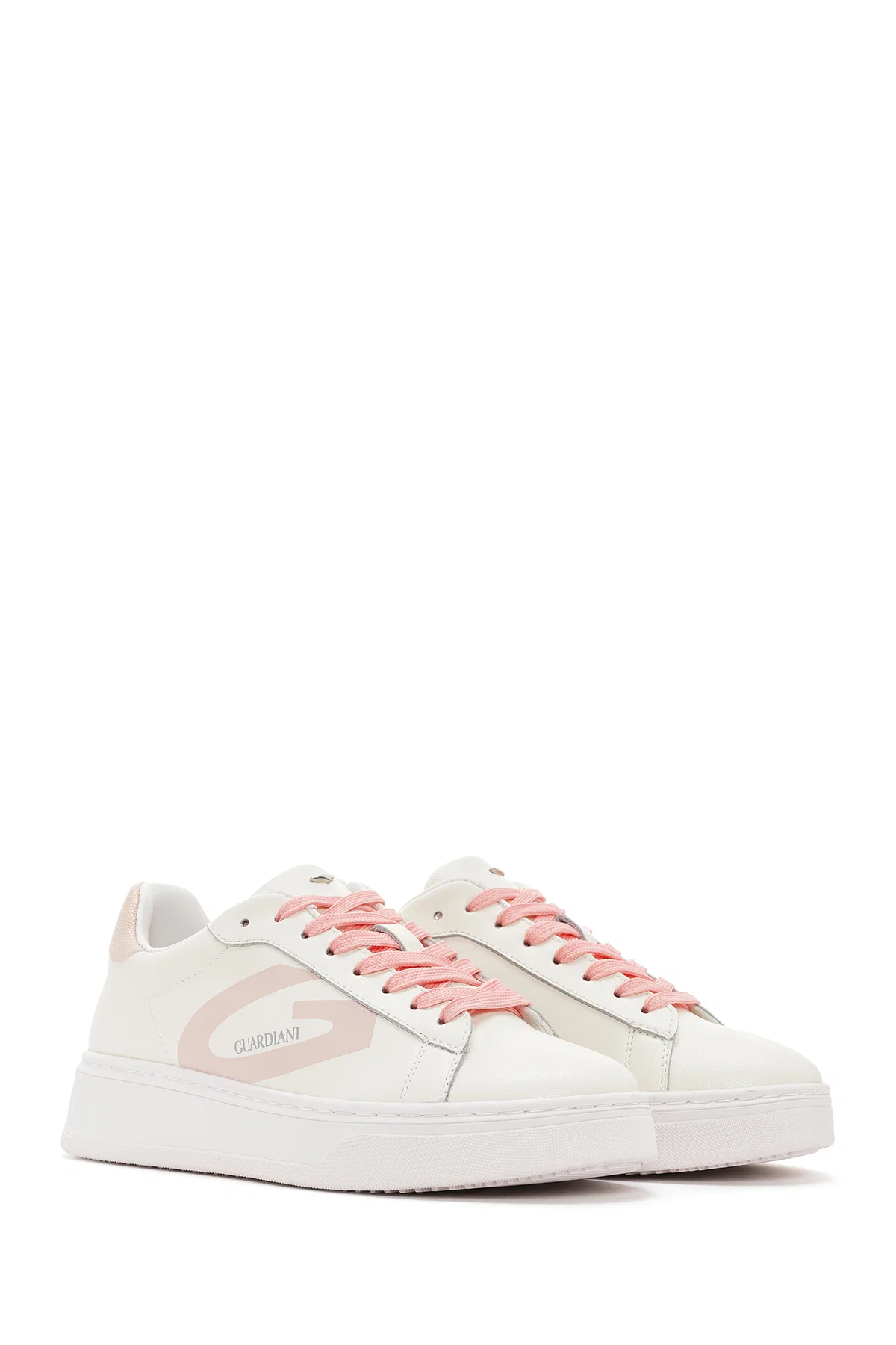 Alberto Guardiani Kadın Bej New Era Bağcıklı Deri Sneaker - Image 3