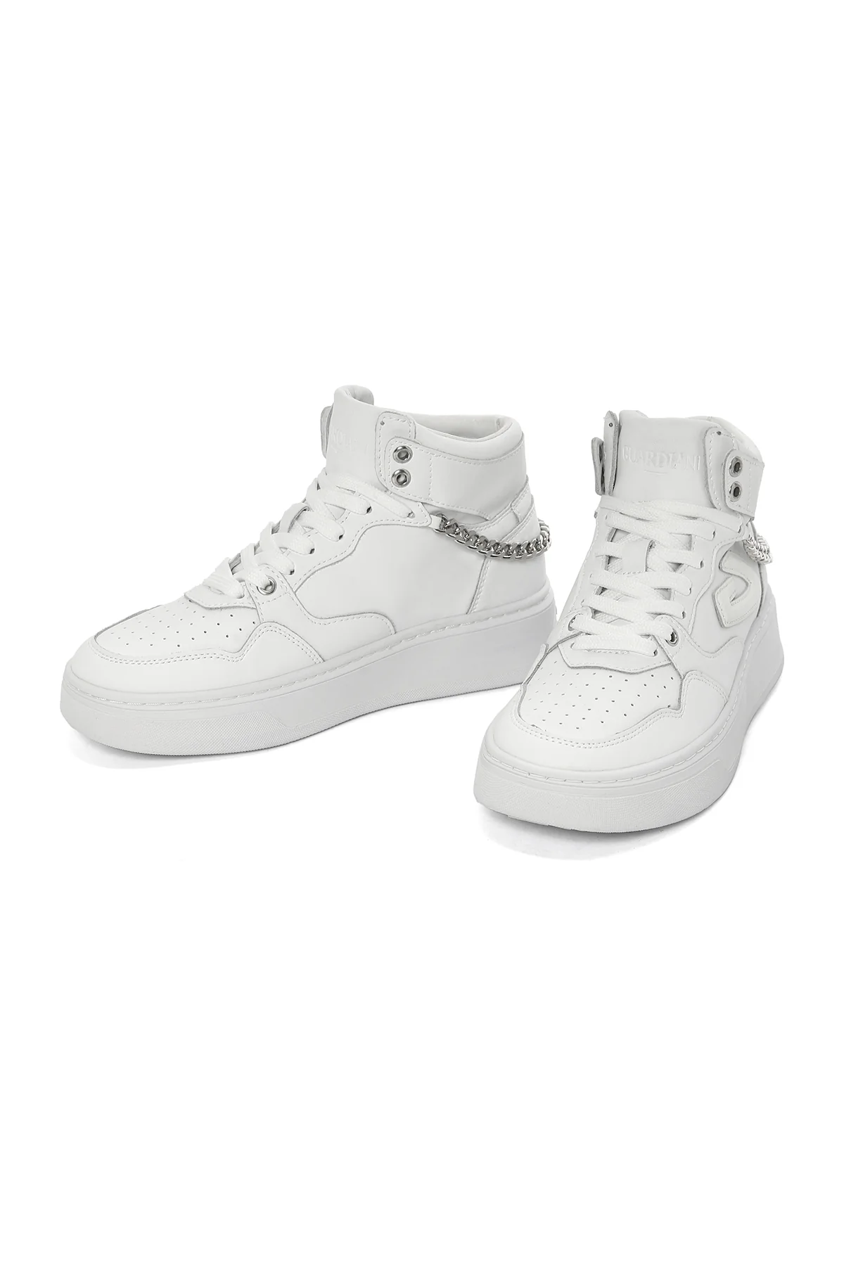 Alberto Guardiani Kadın Beyaz Deri Kalın Tabanlı Bilekli Sneaker - Image 3