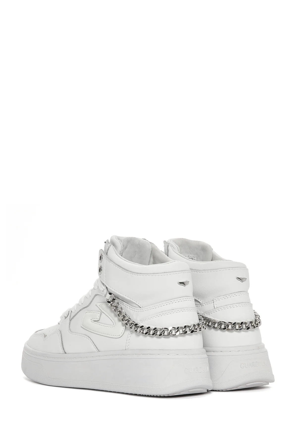 Alberto Guardiani Kadın Beyaz Deri Kalın Tabanlı Bilekli Sneaker - Image 6