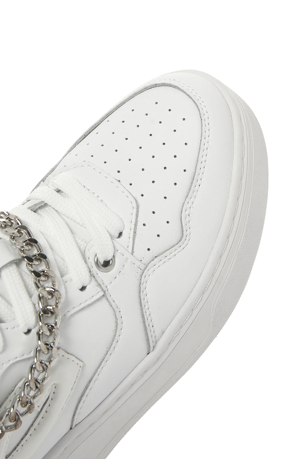 Alberto Guardiani Kadın Beyaz Deri Kalın Tabanlı Bilekli Sneaker - Image 9