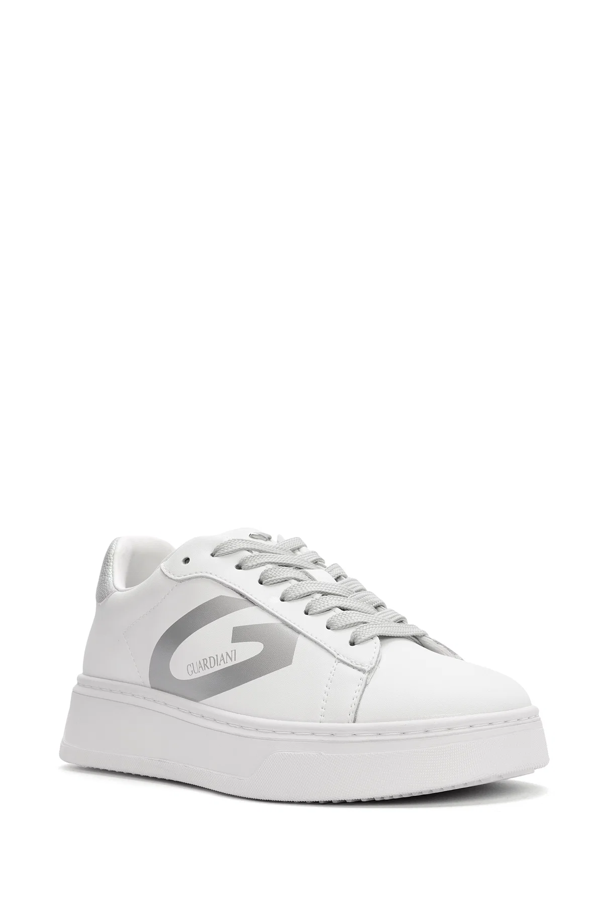 Alberto Guardiani Kadın Beyaz New Era Bağcıklı Deri Sneaker - Image 6