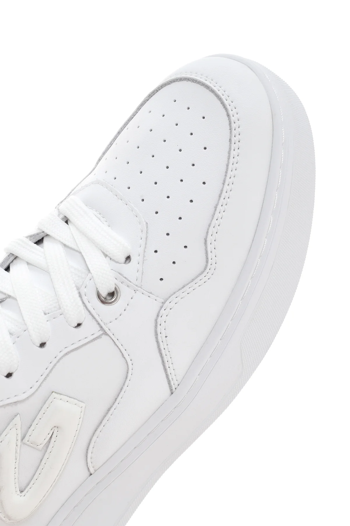 Alberto Guardiani Kadın Beyaz Zincirli Deri Sneaker - Image 10