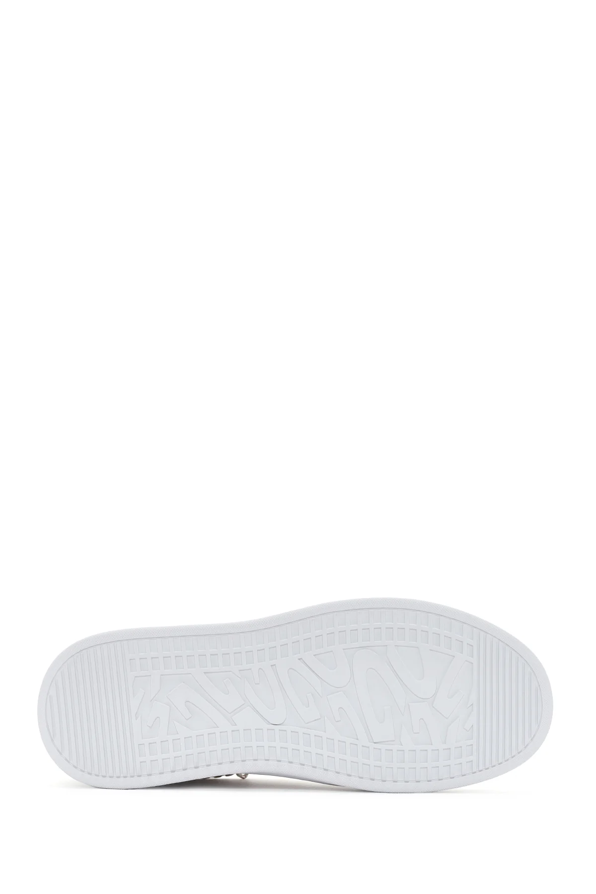 Alberto Guardiani Kadın Beyaz Zincirli Deri Sneaker - Image 4
