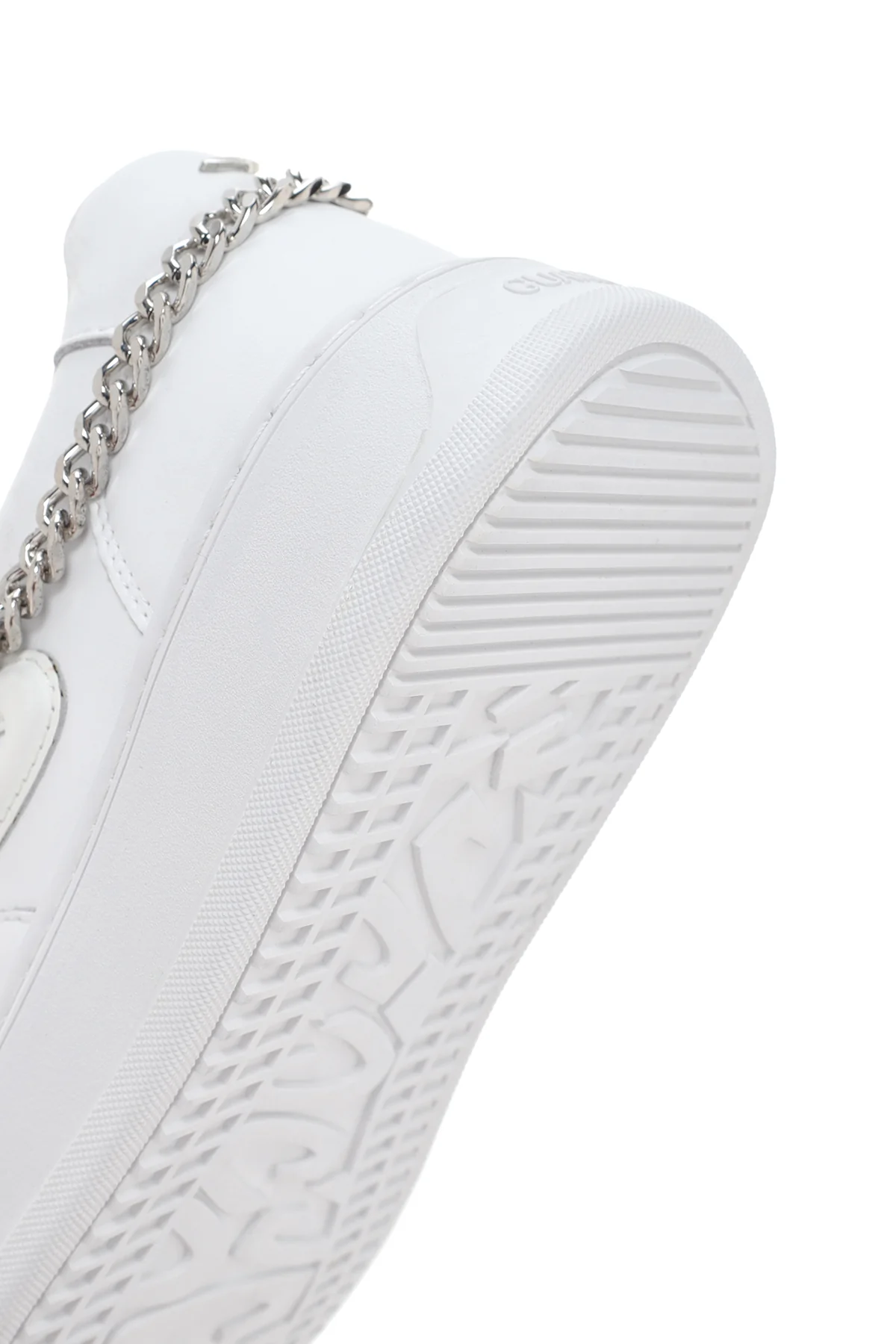Alberto Guardiani Kadın Beyaz Zincirli Deri Sneaker - Image 8