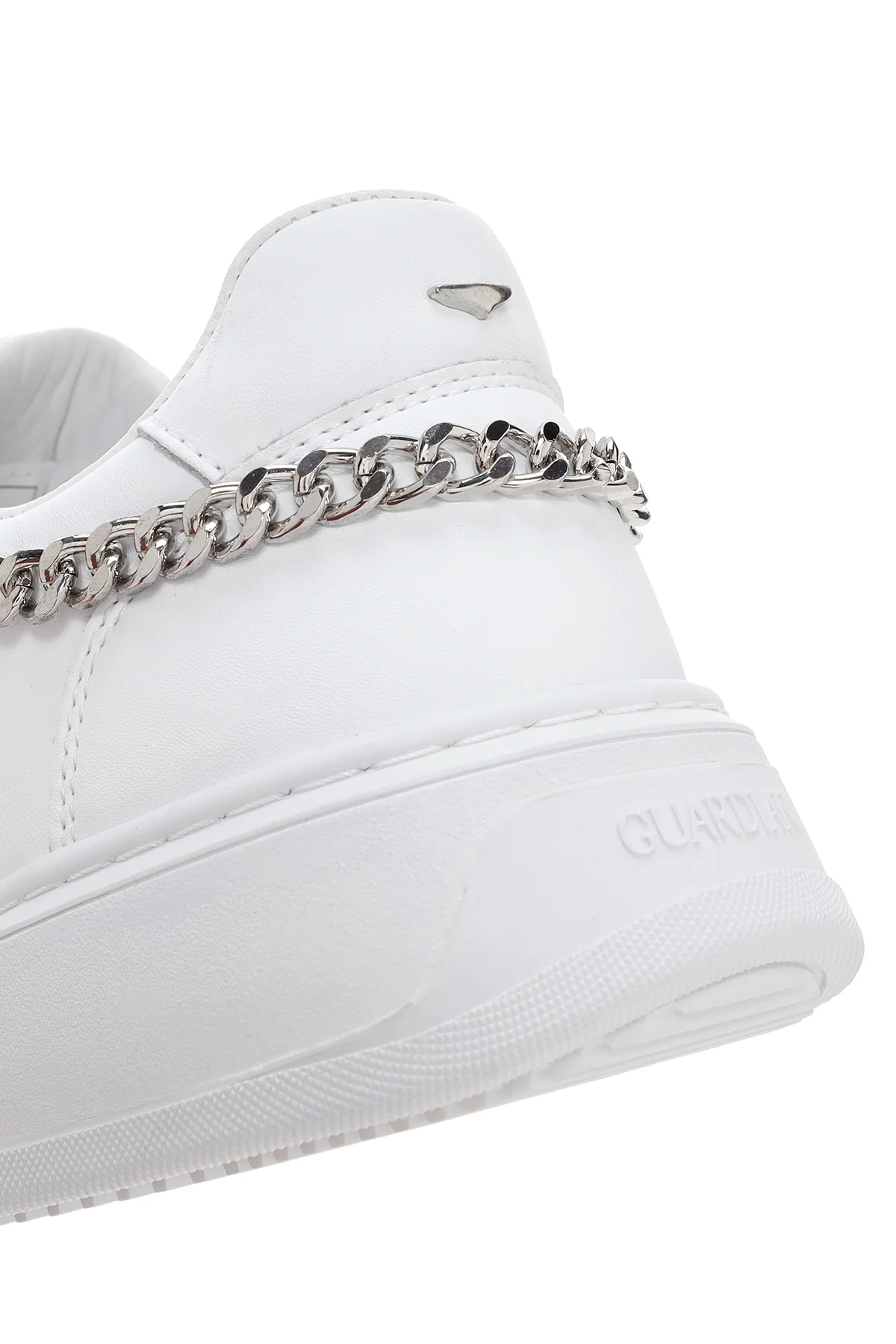 Alberto Guardiani Kadın Beyaz Zincirli Deri Sneaker - Image 9