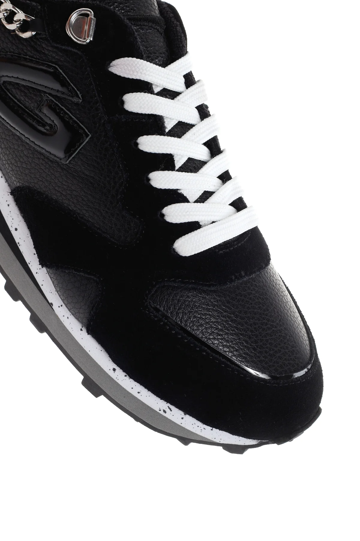 Alberto Guardiani Kadın Siyah Wen Deri Kalın Tabanlı Sneaker - Image 9
