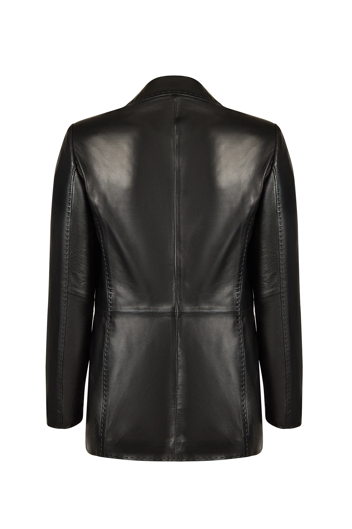 Barbara Kadın Siyah Blazer Deri Ceket - Image 8