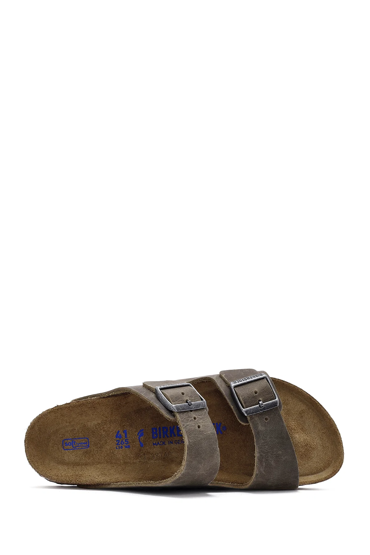 Birkenstock Erkek Haki Arizona Çift Tokalı Nubuk Deri Terlik - Image 5
