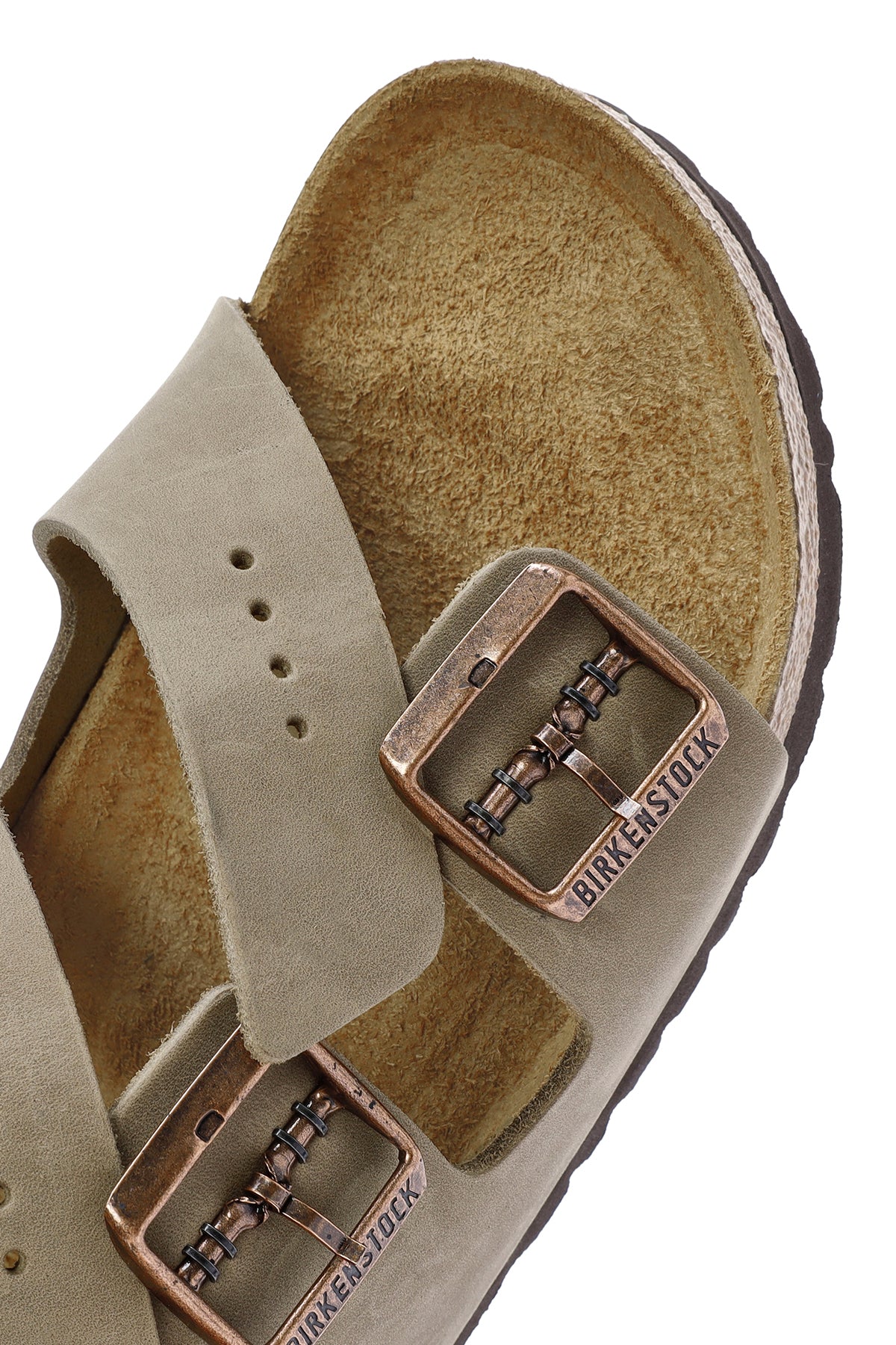 Birkenstock Erkek Kahverengi Arizona Çift Tokalı Deri Terlik - Image 10