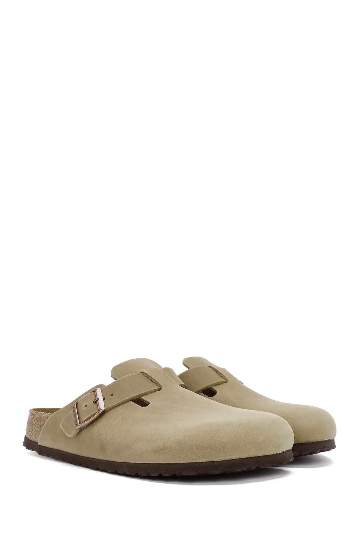Birkenstock Erkek Kahverengi Boston Sfb Leoi Nu Kapalı Nubuk Deri Terlik - Image 3
