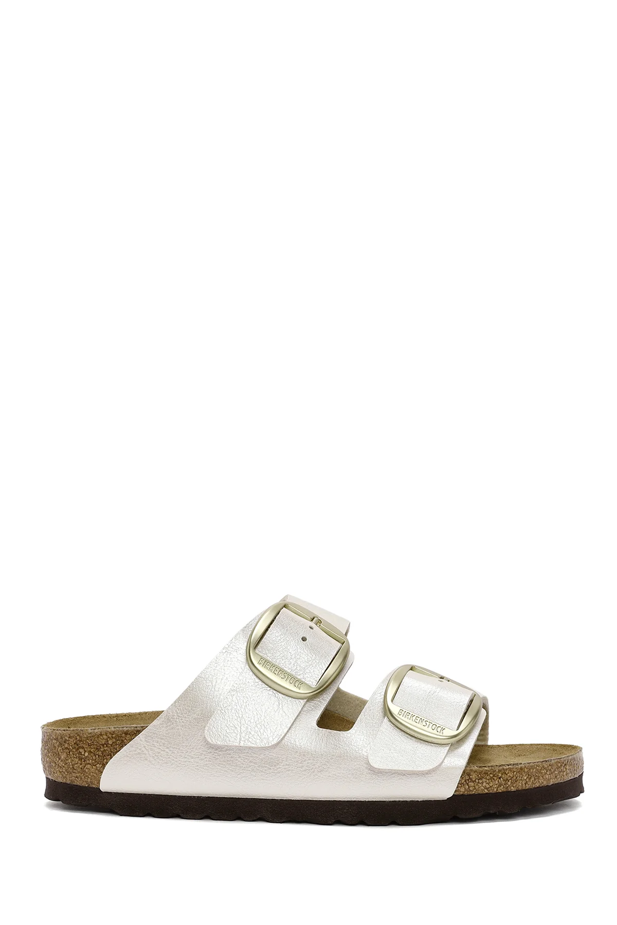 Birkenstock Kadın Beyaz Arizona Big Buckle Bf Graceful Çift Bantlı Metalik Terlik