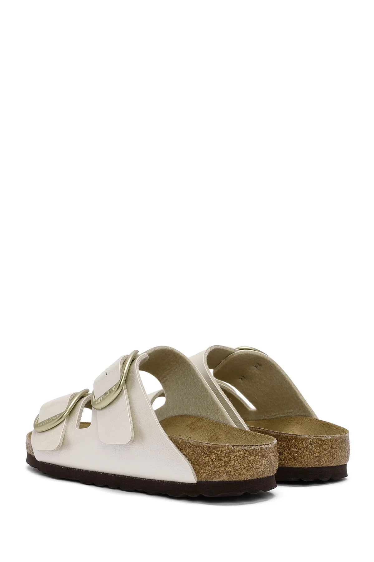 Birkenstock Kadın Beyaz Arizona Big Buckle Bf Graceful Çift Bantlı Metalik Terlik - Image 5
