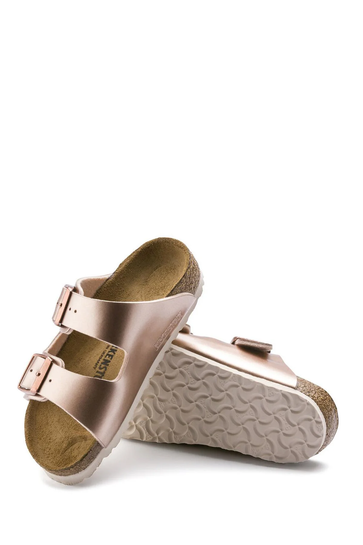 Birkenstock Kadın Pembe Arizona Bf Electric Metalik Çift Tokalı Terlik - Image 4