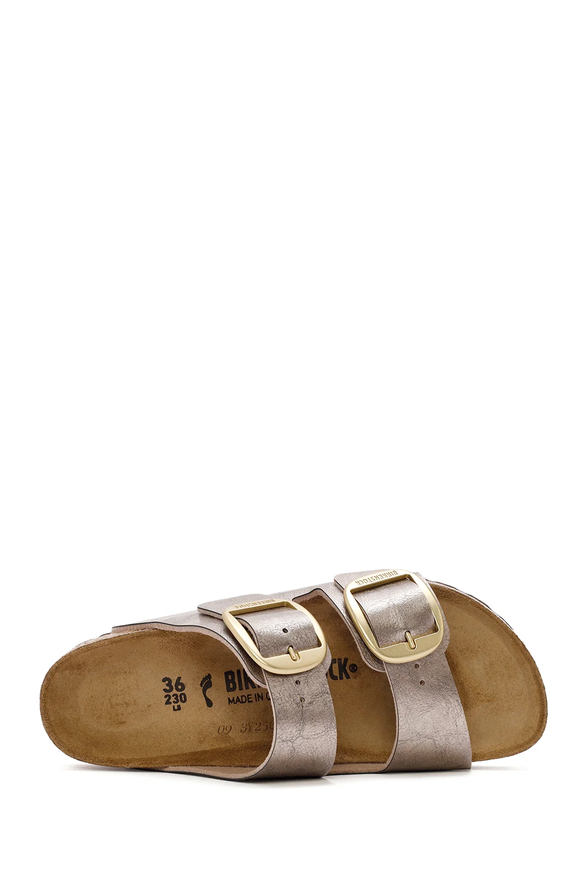 Birkenstock Kadın Vizon Arizona Bf Çift Tokalı Metalik Terlik - Image 5