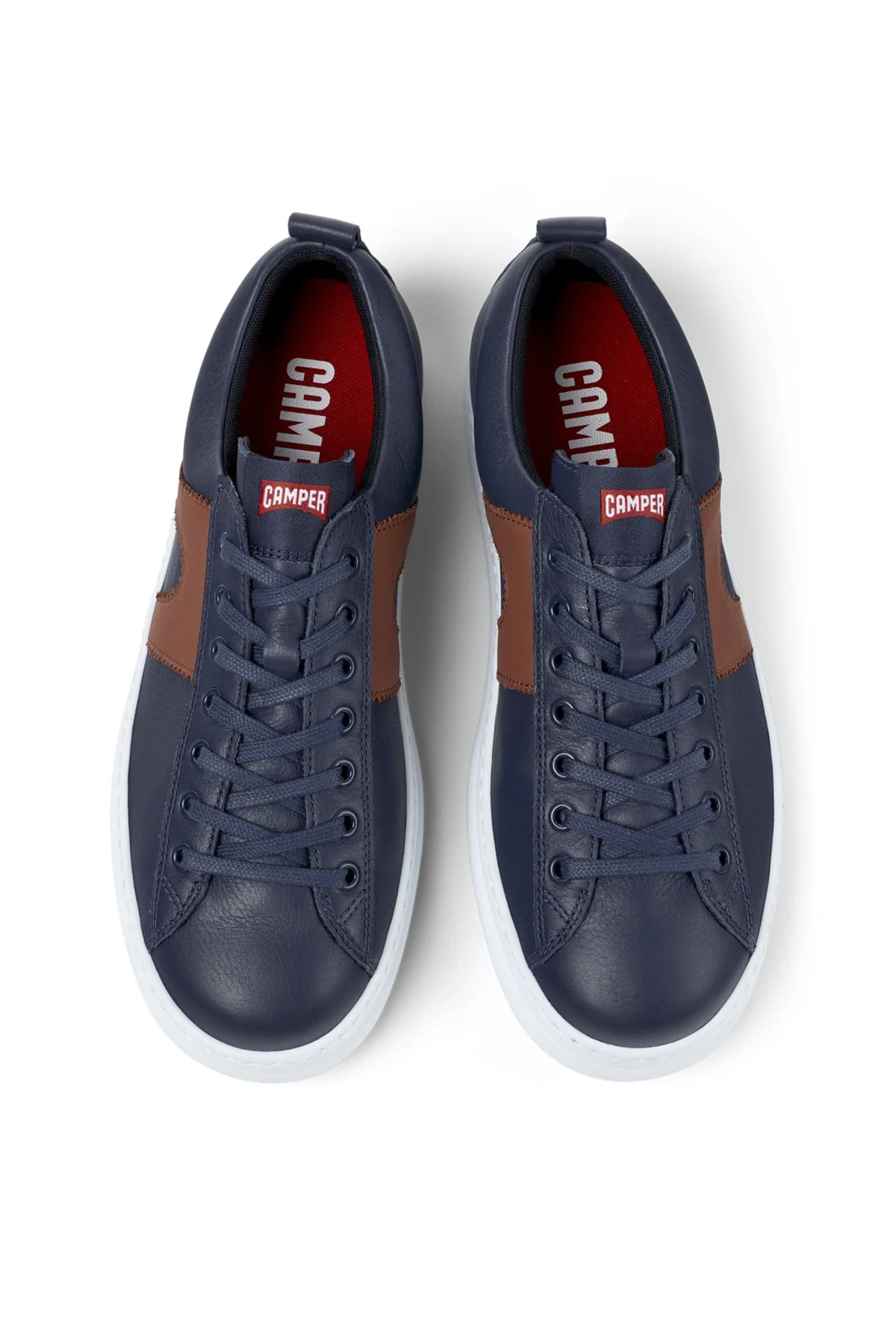 Camper Erkek Lacivert Runner Bağcıklı Deri Sneaker - Image 4