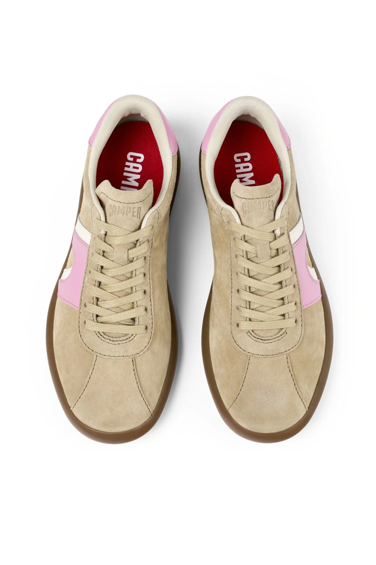 Camper Kadın Bej Pelotas Soller Bağcıklı Deri Sneaker - Image 4