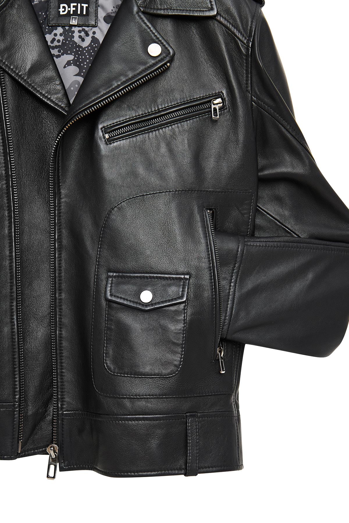 Carter Erkek Siyah Biker Deri Mont - Image 14