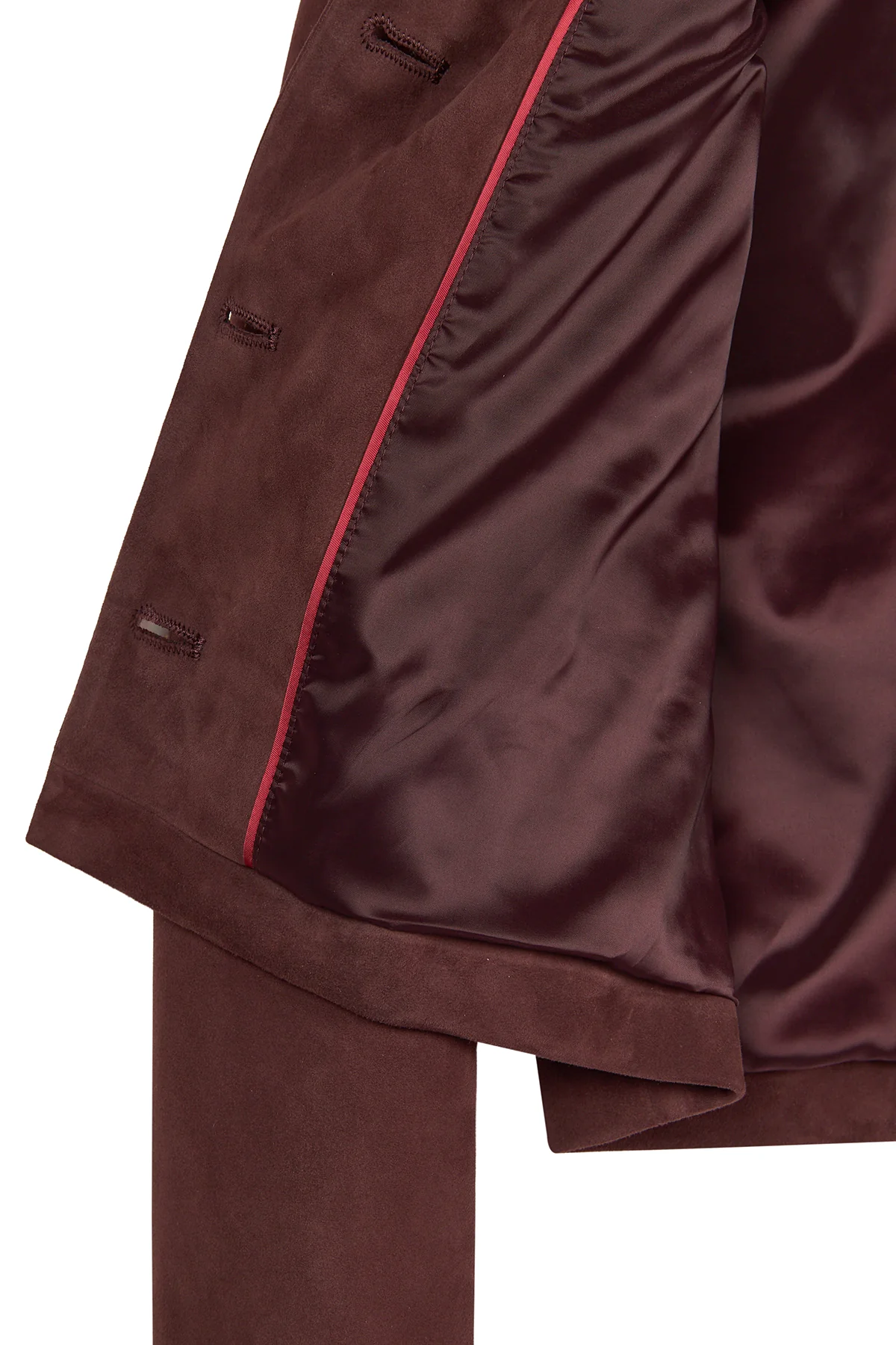 Cassandra Kadın Bordo Slim-Fit Süet Deri Ceket - Image 11