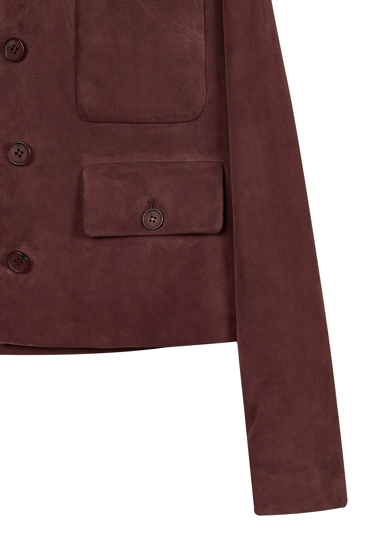 Cassandra Kadın Bordo Slim-Fit Süet Deri Ceket - Image 9