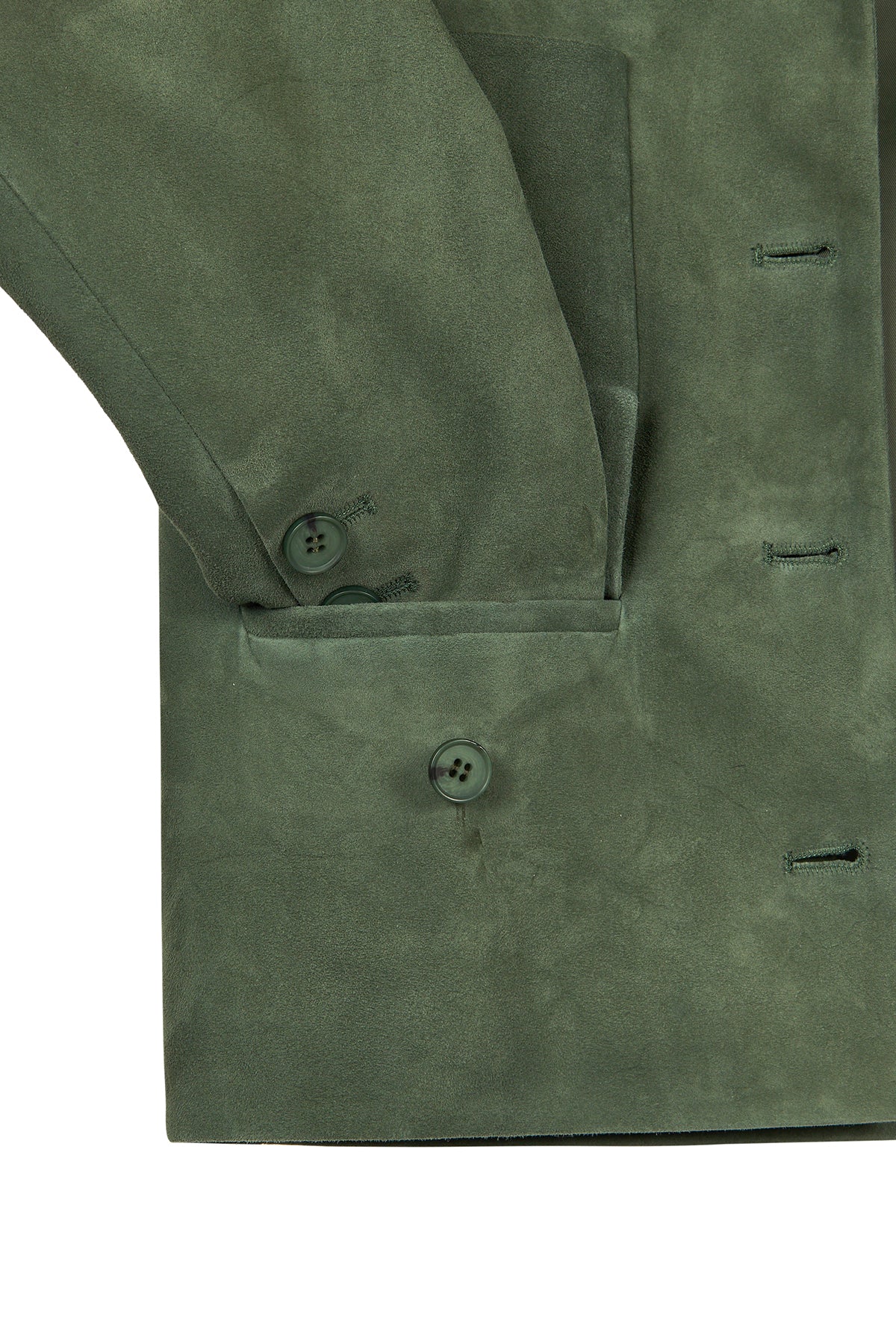 Cassandra Kadın Yeşil Slim-Fit Süet Deri Ceket - Image 8