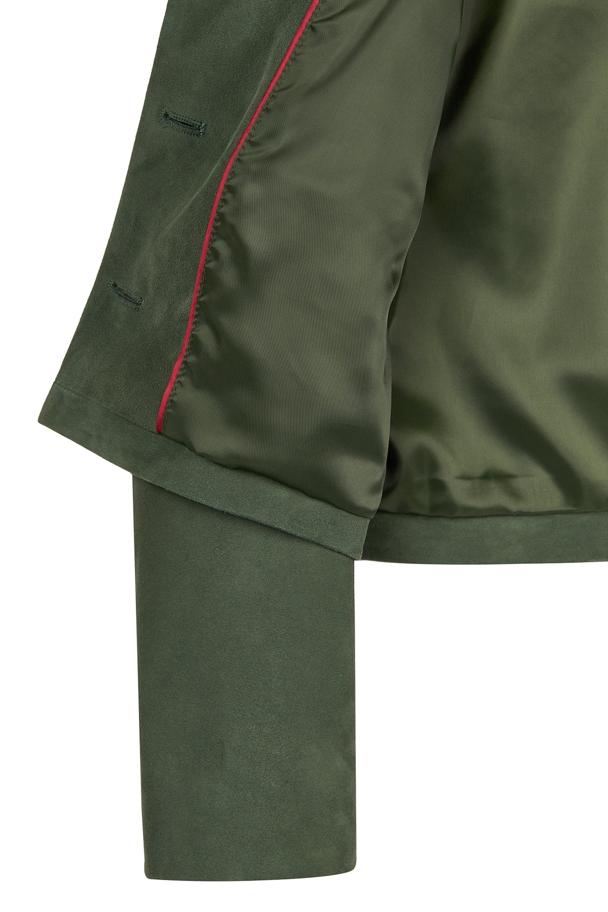 Cassandra Kadın Yeşil Slim-Fit Süet Deri Ceket - Image 9