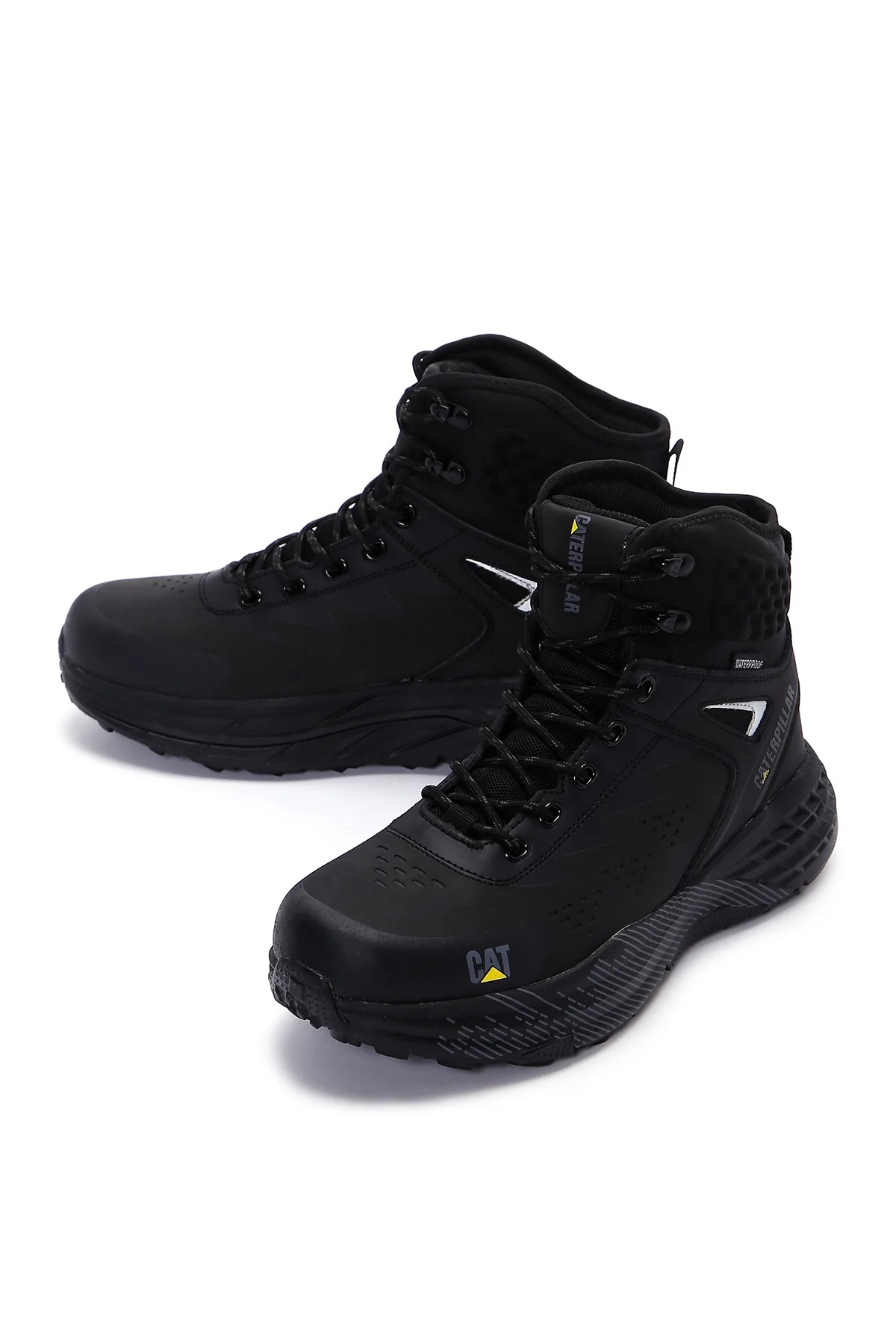 Cat Caterpillar Erkek Siyah Deri Waterproof Outdoor Bot - Image 3