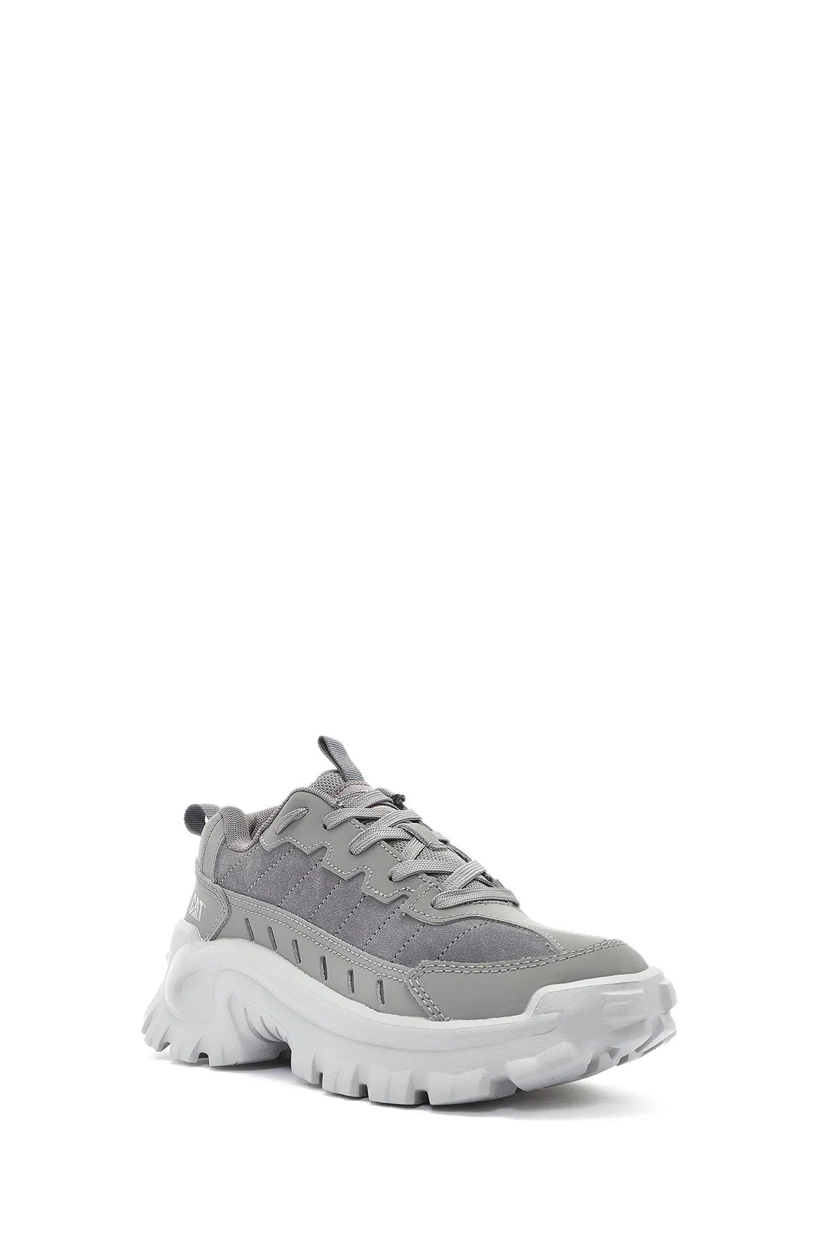 Caterpillar Erkek Gri Intruder Essential Bağcıklı Kalın Tabanlı Deri Sneaker - Image 5