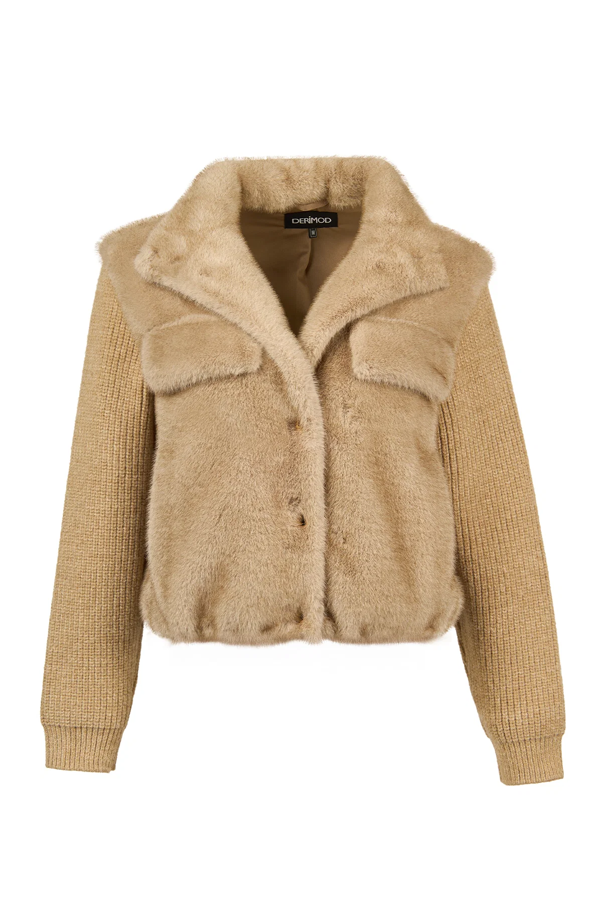 Cortina Kadın Bej Kısa Teddy Mont - Image 13