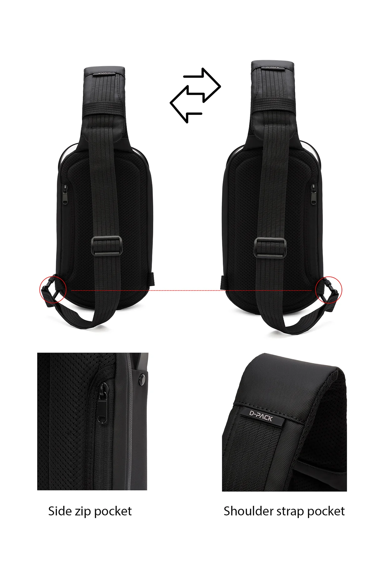D-Pack Erkek Gri Teknolojik Kumaş Çapraz Çanta - Image 7