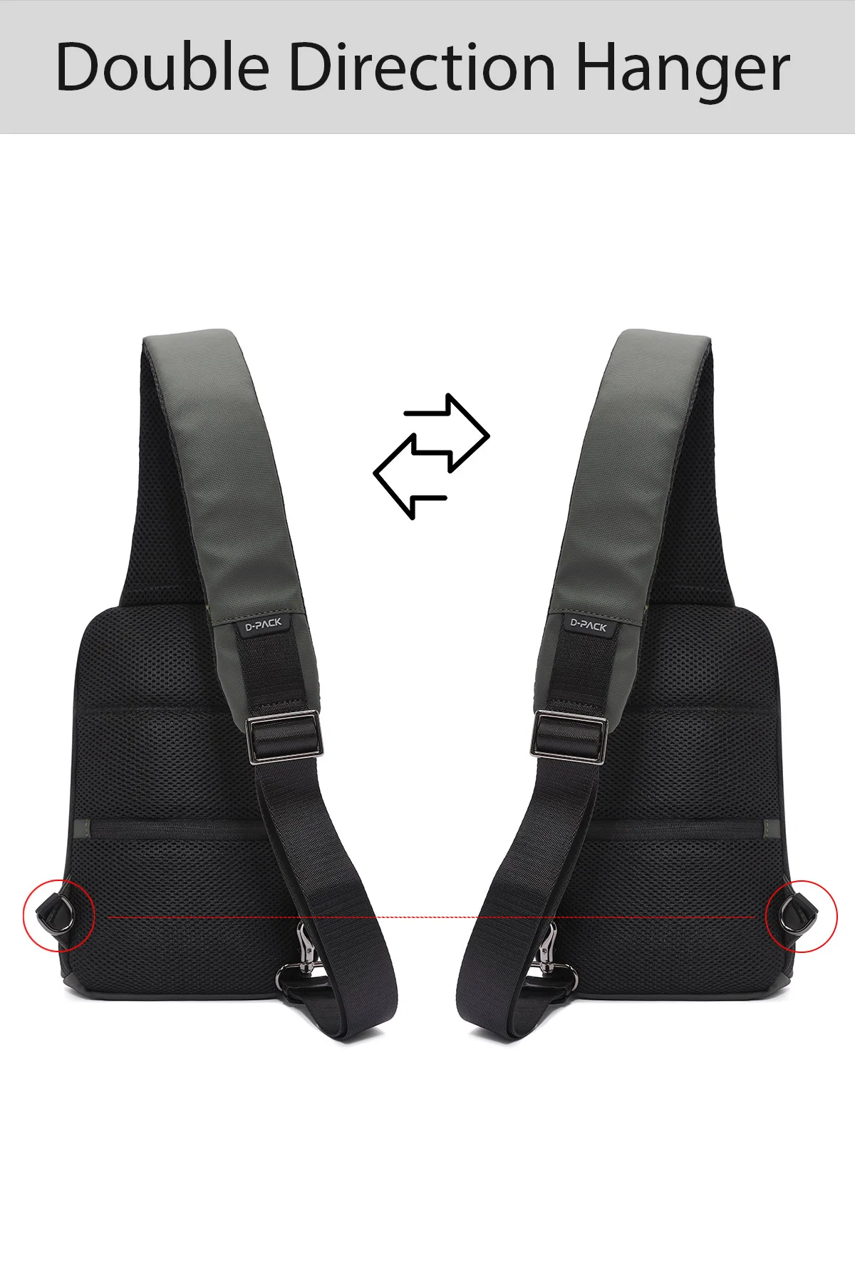 D-Pack Erkek Haki Teknolojik Kumaş Çapraz Çanta - Image 6