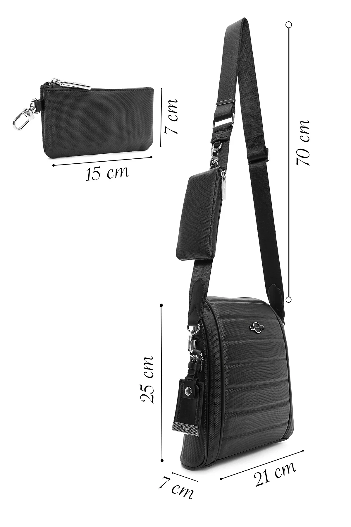 D-Pack Erkek Siyah Çapraz Çanta - Image 2