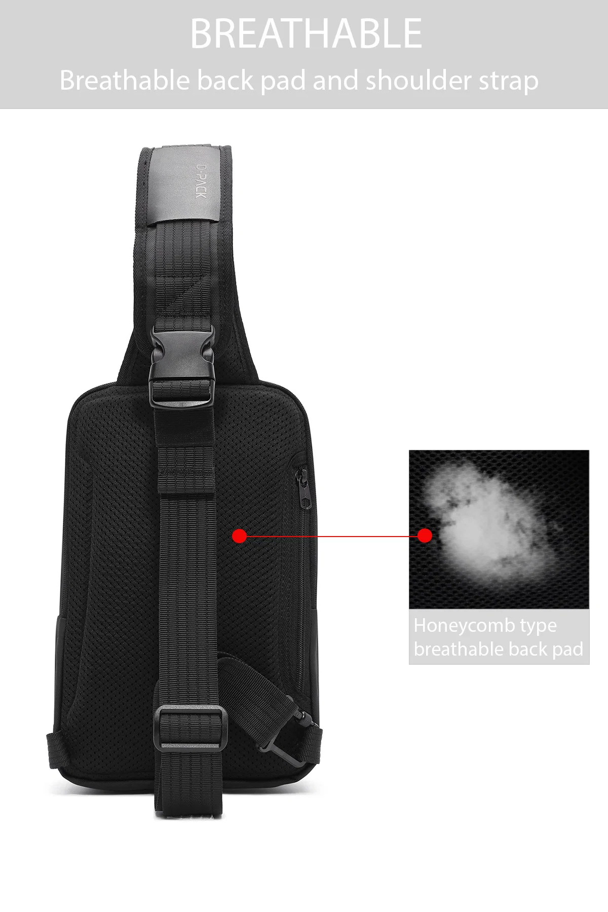 D-Pack Erkek Siyah Kumaş Çapraz Çanta - Image 9