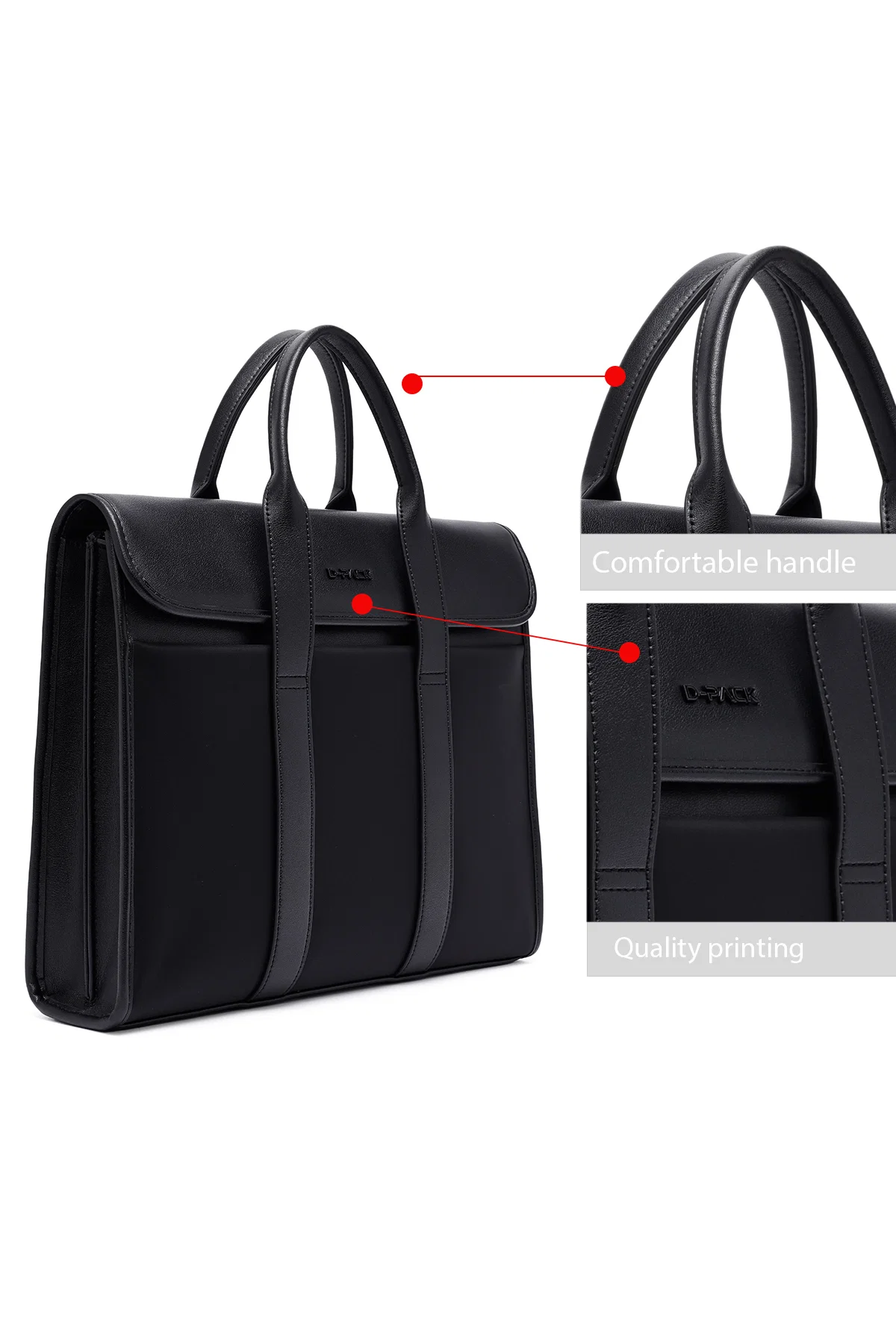 D-Pack Erkek Siyah Kumaş Evrak Çantası - Image 4