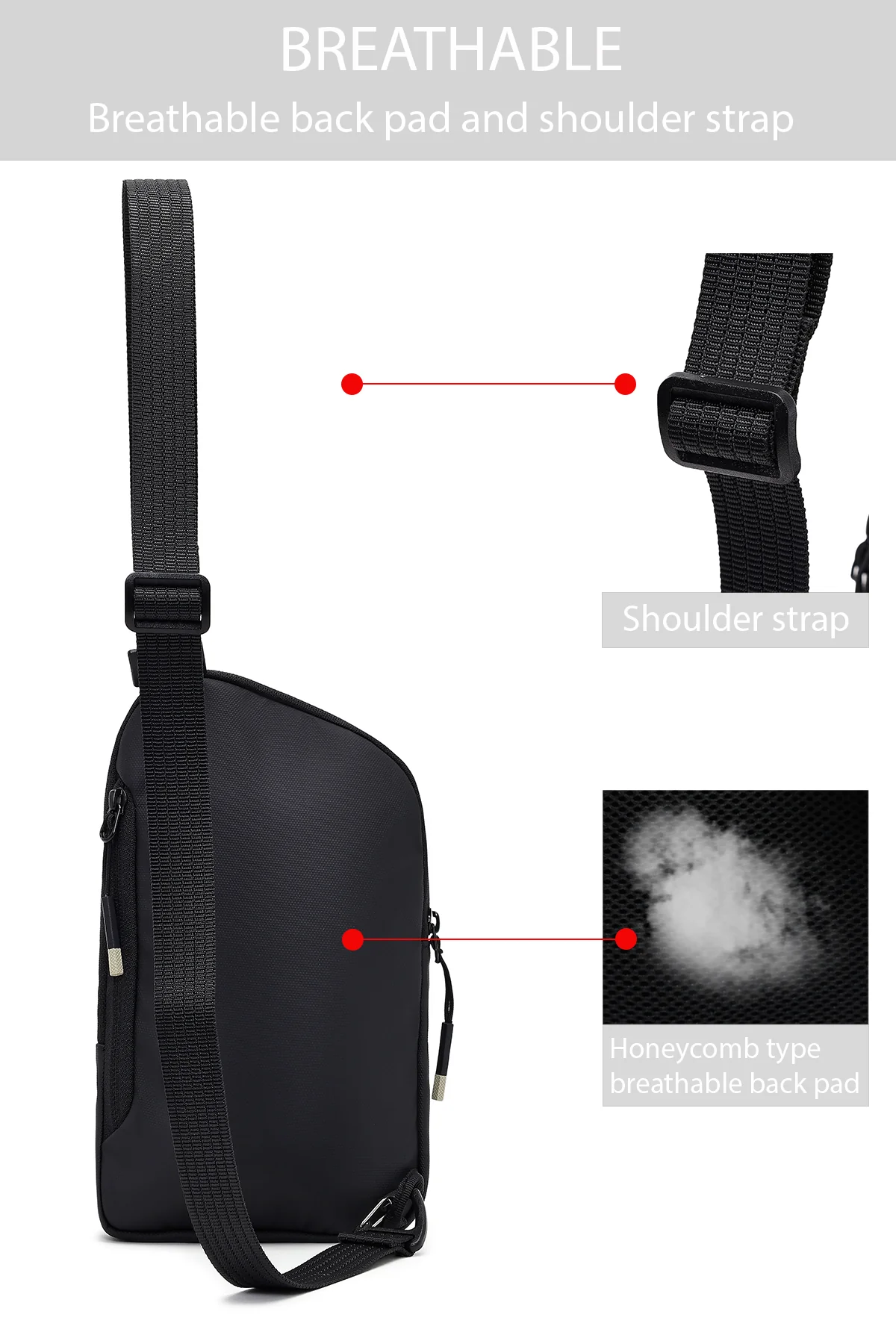 D-Pack Erkek Siyah Mini Kumaş Çapraz Çanta - Image 3