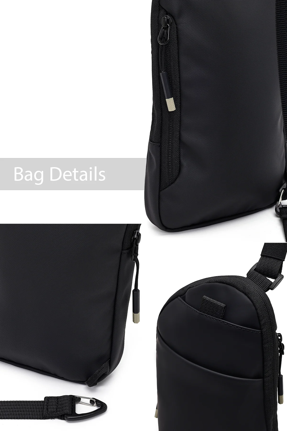 D-Pack Erkek Siyah Mini Kumaş Çapraz Çanta - Image 4