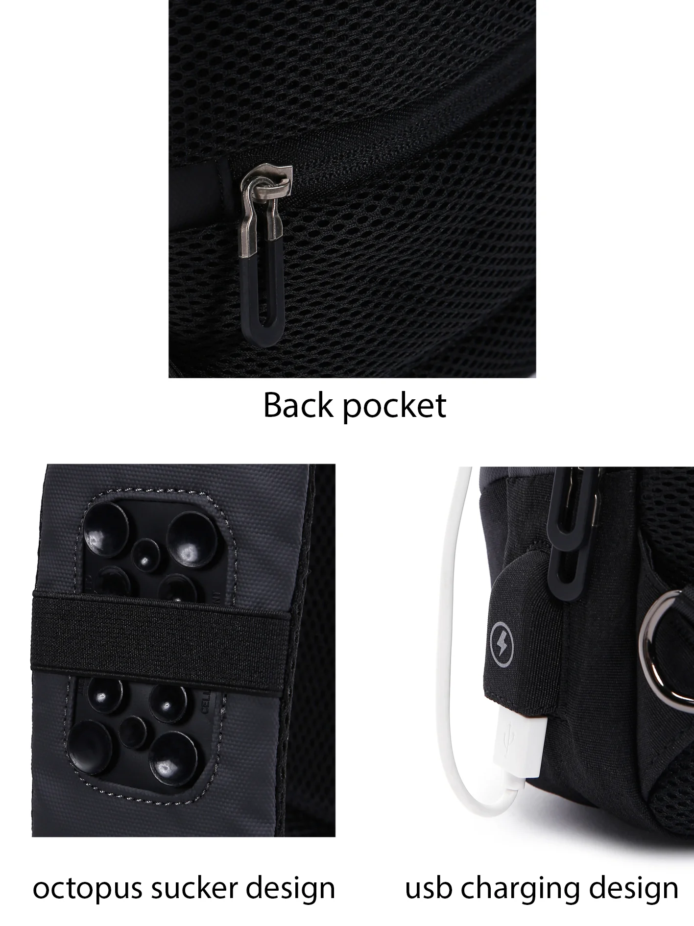 D-Pack Erkek Siyah Teknolojik Kumaş Çapraz Çanta - Image 3