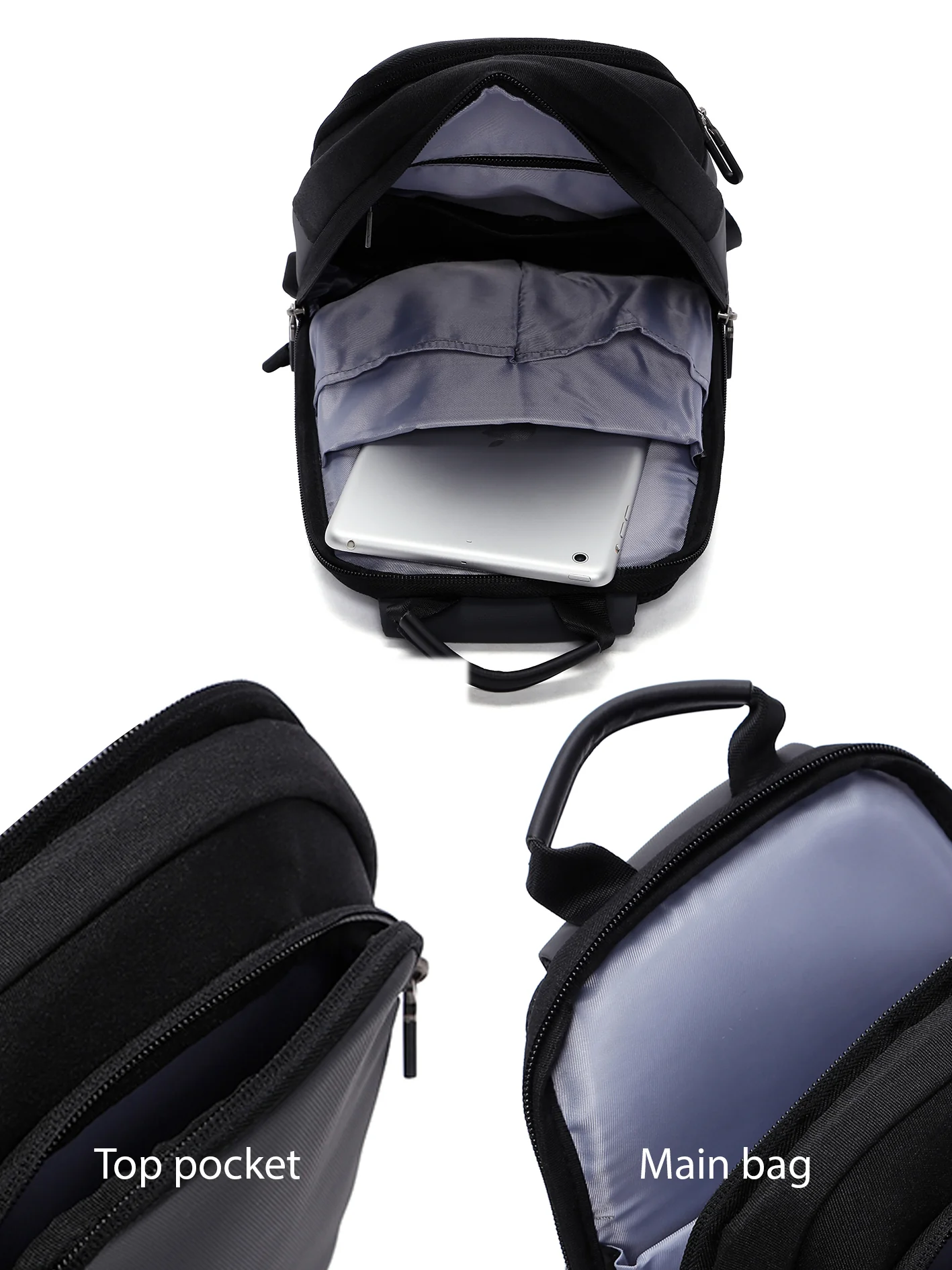 D-Pack Erkek Siyah Teknolojik Kumaş Çapraz Çanta - Image 5