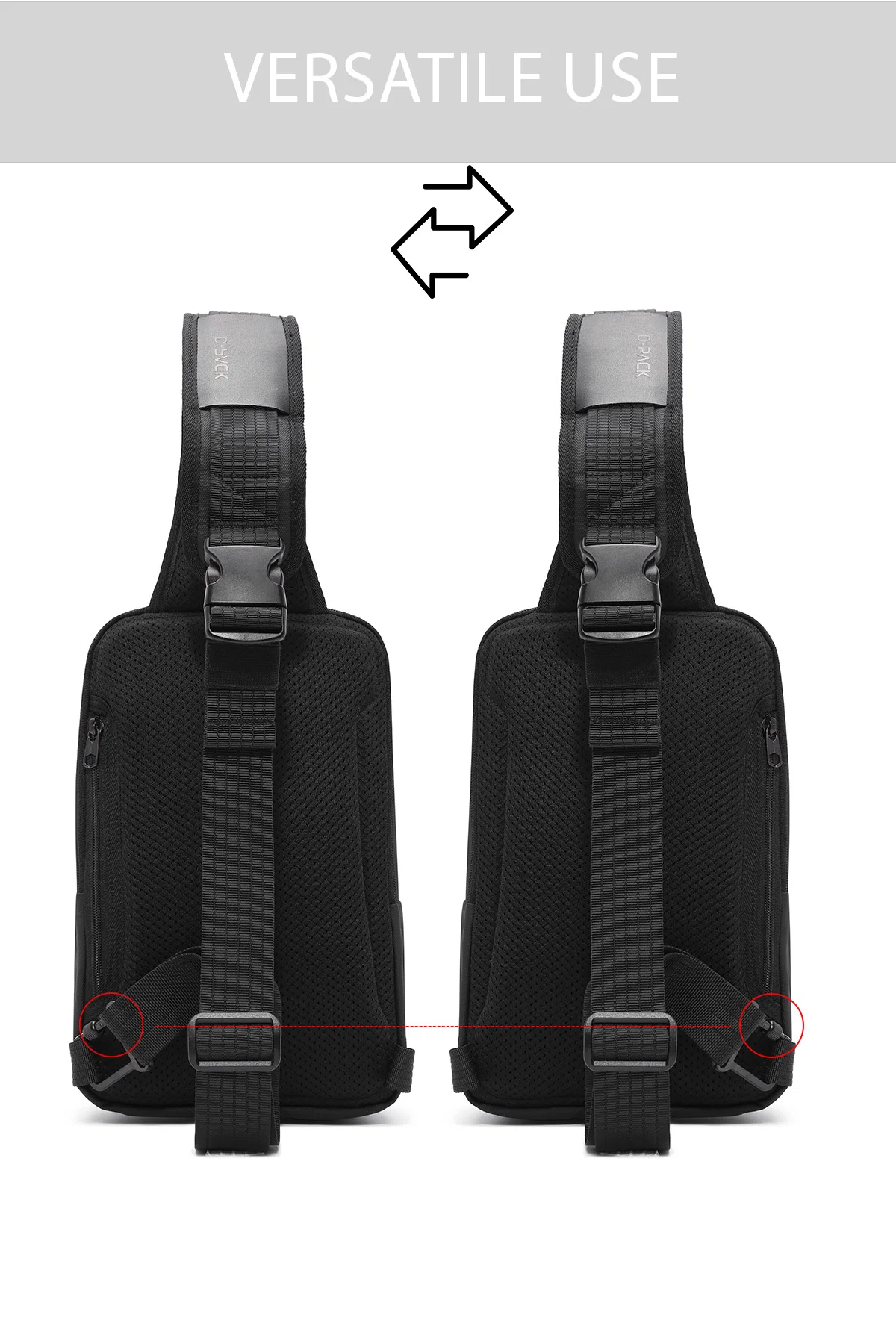 D-Pack Erkek Siyah Teknolojik Sırt Çantası - Image 9