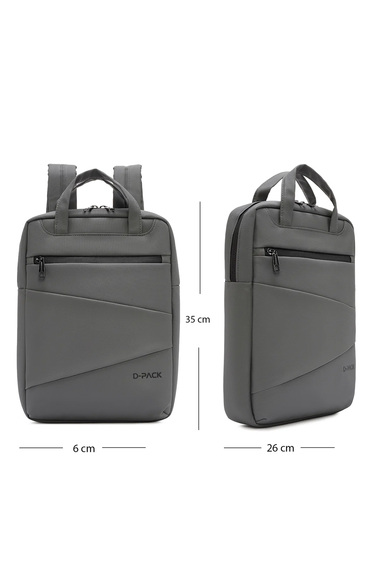 D-Pack Unisex Gri Kumaş Sırt Çantası - Image 4