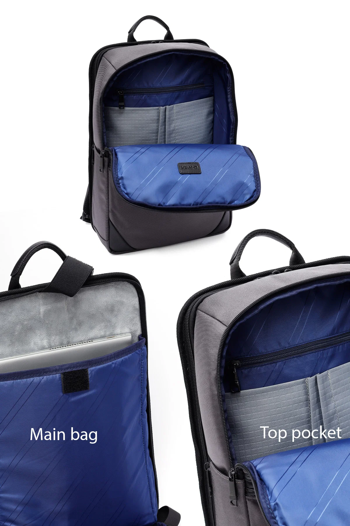 D-Pack Unisex Gri Kumaş Sırt Çantası - Image 3