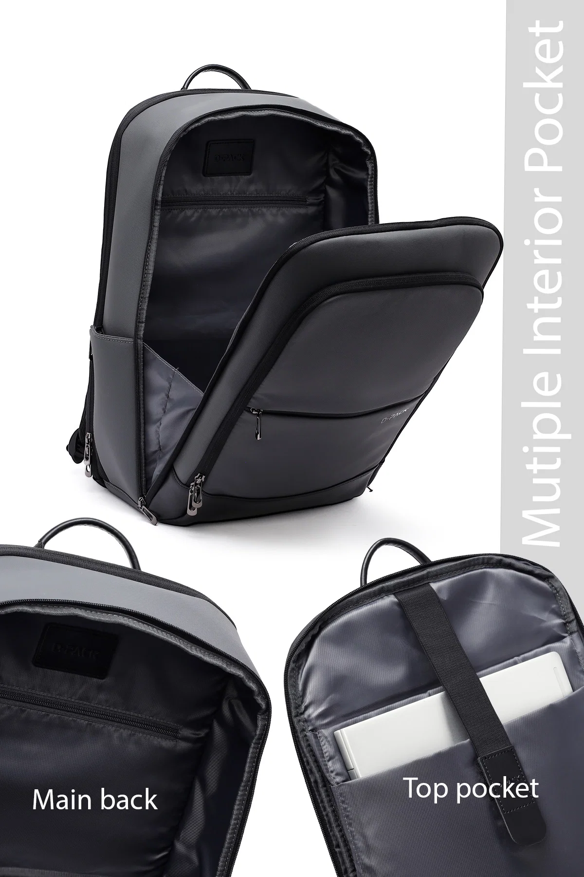 D-Pack Unisex Gri Sırt Çantası - Image 7